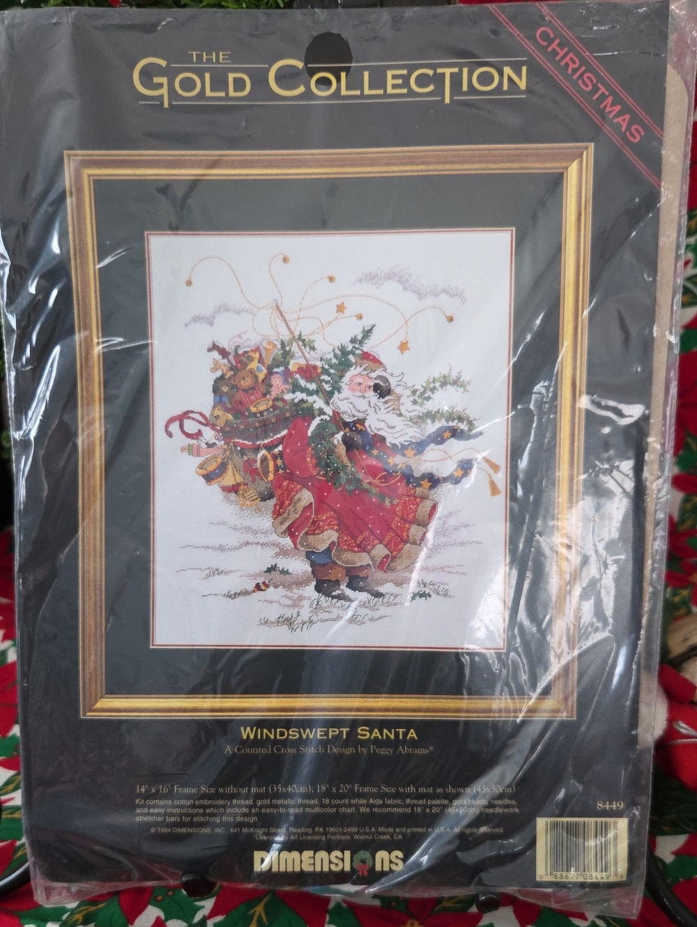 *1994* Dimensions The Gold Collection Counted Cross Stitch Kit -WINDSWEPT SANTA